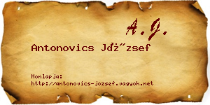 Antonovics József névjegykártya