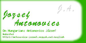 jozsef antonovics business card