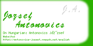 jozsef antonovics business card